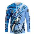 Custom Marlin Fishing Long Sleeve, Marlin Saltwater Fishing | Blue Camo