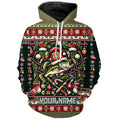Bass Fishing Ugly Sweater Pattern Christmas Custom Fishing Personalized Fishing Gifts