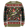 Bass Fishing Ugly Sweater Pattern Christmas Custom Fishing Personalized Fishing Gifts
