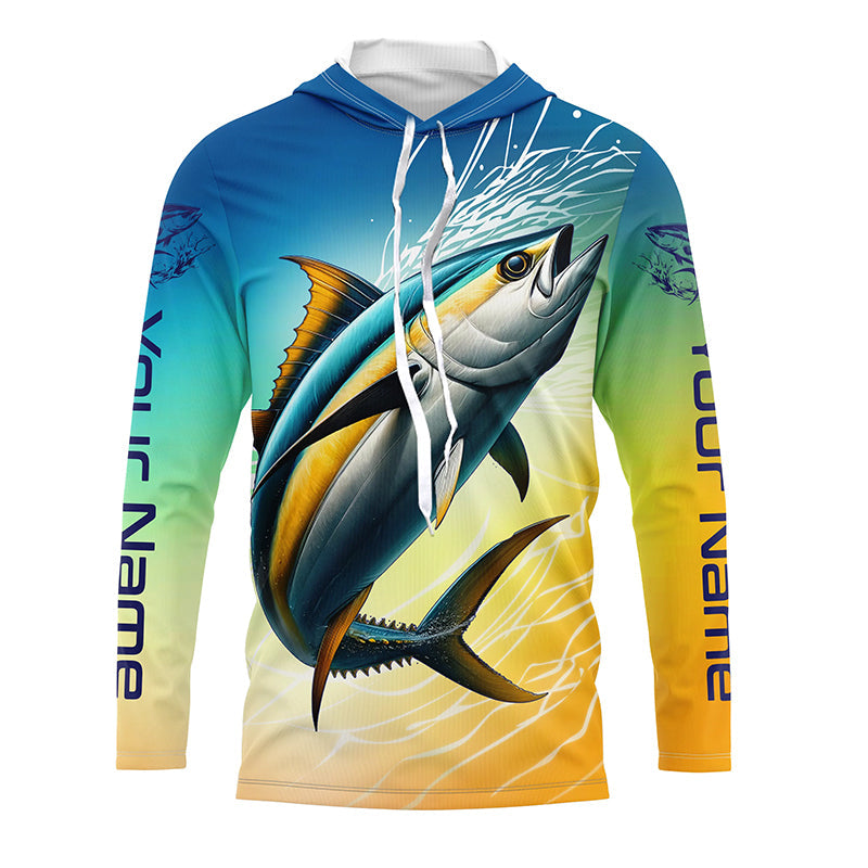 Custom Yellowfin Tuna Long Sleeve Saltwater Fishing, Tuna Uv Protection Fishing