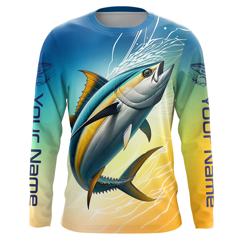 Custom Yellowfin Tuna Long Sleeve Saltwater Fishing, Tuna Uv Protection Fishing