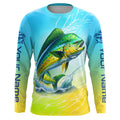 Personalized Mahi Mahi Fishing Long Sleeve Performance, Mahimahi Fishing Saltwater