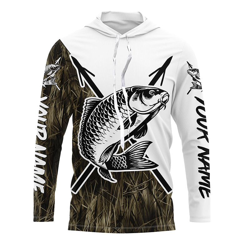 Carp Fish Bowfishing, Custom Carp Bow Fishing Long Sleeve Tournament | Grass Camo