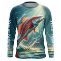 Redfish Puppy Drum Custom Long Sleeve Performance Fishing, Redfish Fishing