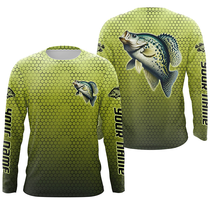 Crappie Fishing Custom Long Sleeve Tournament Fishing, Crappie Fisherman Fishing