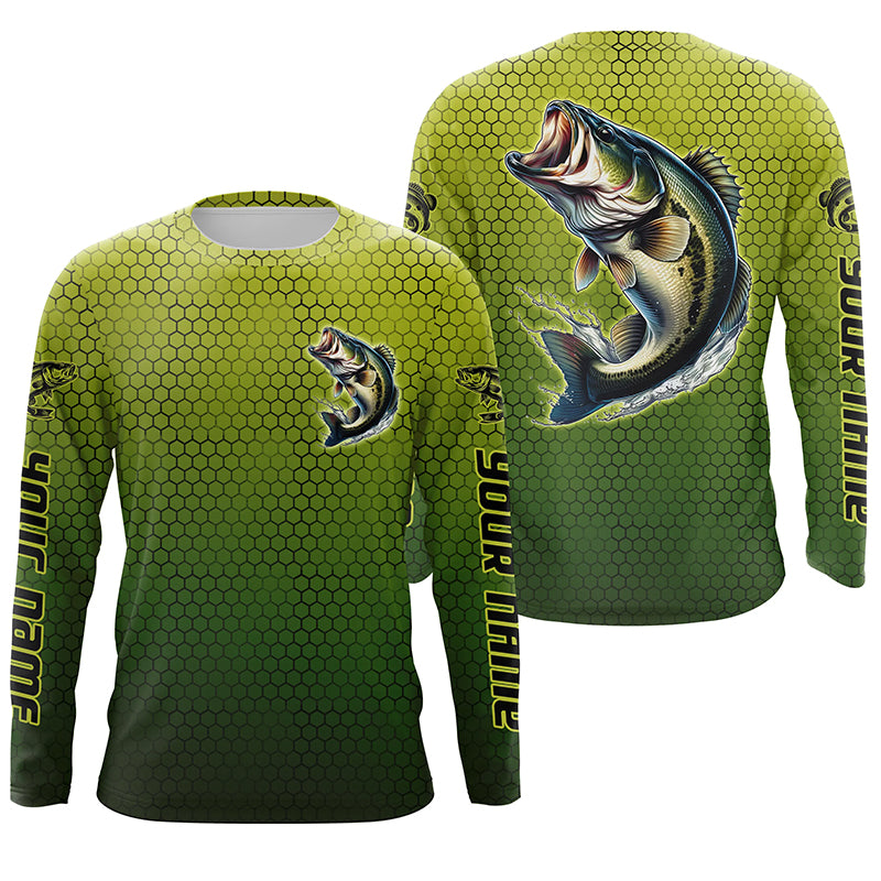 Bass Fishing Custom Long Sleeve Tournament Fishing, Bass Fisherman Fishing