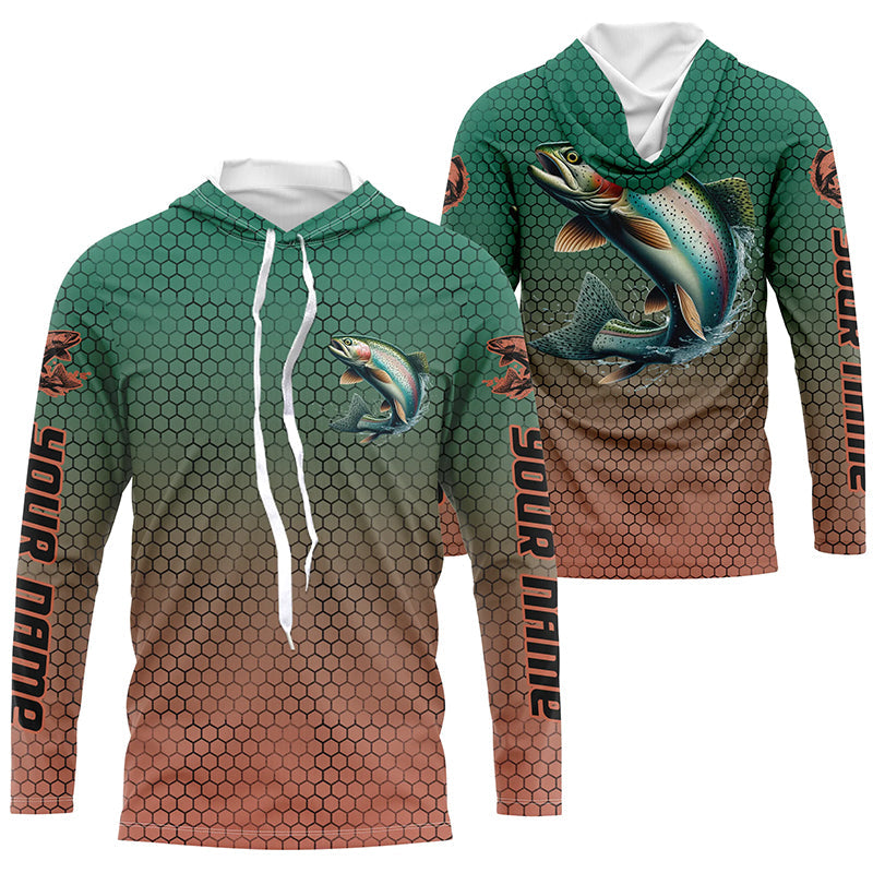 Rainbow Trout Fishing Custom Long Sleeve Tournament Fishing, Trout Fisherman Fishing