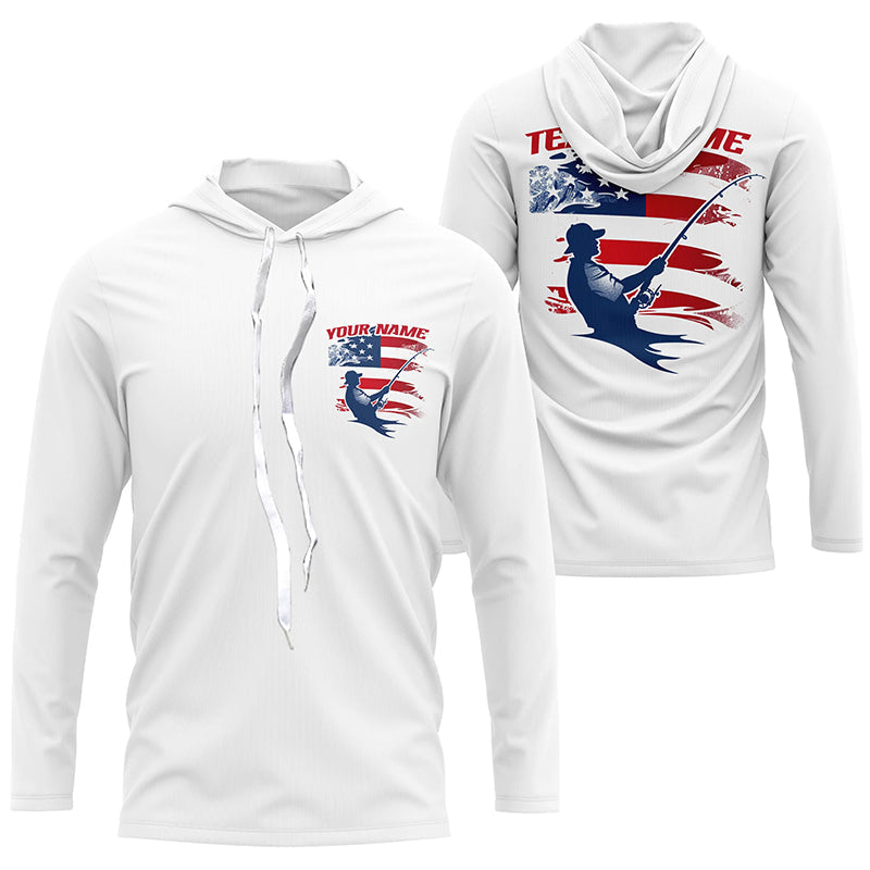 Custom Patriotic Fisherman Long Sleeve Tournament Fishing, Patriotic Fishing Team