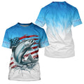 Custom Patriotic Chinook Salmon Long Sleeve Fishing, Salmon Saltwater Flag Fishing