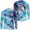 Custom Chinook King Salmon Saltwater Long Sleeve Fishing, Ocean Camo Salmon Fishing