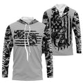 Gray Camo US Flag Custom Patriotic Walleye Tournament Fishing