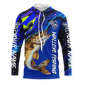 Personalized Walleye Long Sleeve Tournament Fishing, Water Camo Walleye Fishing