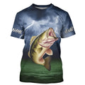 Thunder Lightning Custom Largemouth Bass Tournament Fishing T-Shirts, Bass Fishing