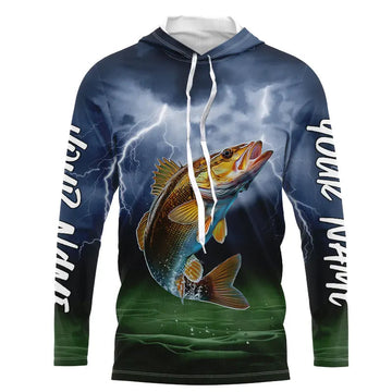 Thunder Lightning Custom Walleye Tournament Fishing T-Shirts, Walleye Fishing