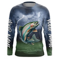 Thunder Lightning Custom Rainbow Trout Long Sleeve Hooded Tournament Fishing