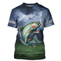 Thunder Lightning Custom Rainbow Trout Long Sleeve Hooded Tournament Fishing