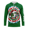 Custom Christmas Bass Fishing Tie Dye Long Sleeve Fishing, Christmas Bass Fishing Gifts