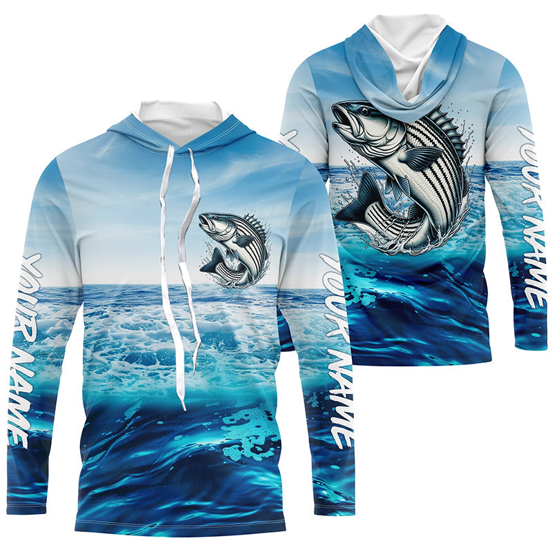 Striped Bass Fishing Custom Performance Long Sleeve Uv, Striper Saltwater Fishing