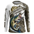Largemouth Bass Fishing Custom Long Sleeve Tournament, Camouflage Bass Fishing