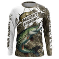 Musky Fishing Custom Long Sleeve Tournament, Camouflage Muskie Fishing