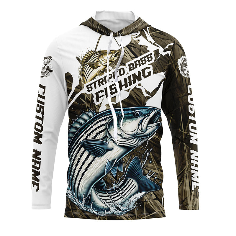 Striped Bass Fishing Custom Long Sleeve Tournament, Camouflage Striper Fishing