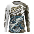 Striped Bass Fishing Custom Long Sleeve Tournament, Camouflage Striper Fishing