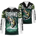 Camouflage Largemouth Bass Fishing Custom Long Sleeve Tournament, Fishing Gifts For Fisherman