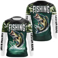 Camouflage Largemouth Bass Fishing Custom Long Sleeve Tournament, Fishing Gifts For Fisherman