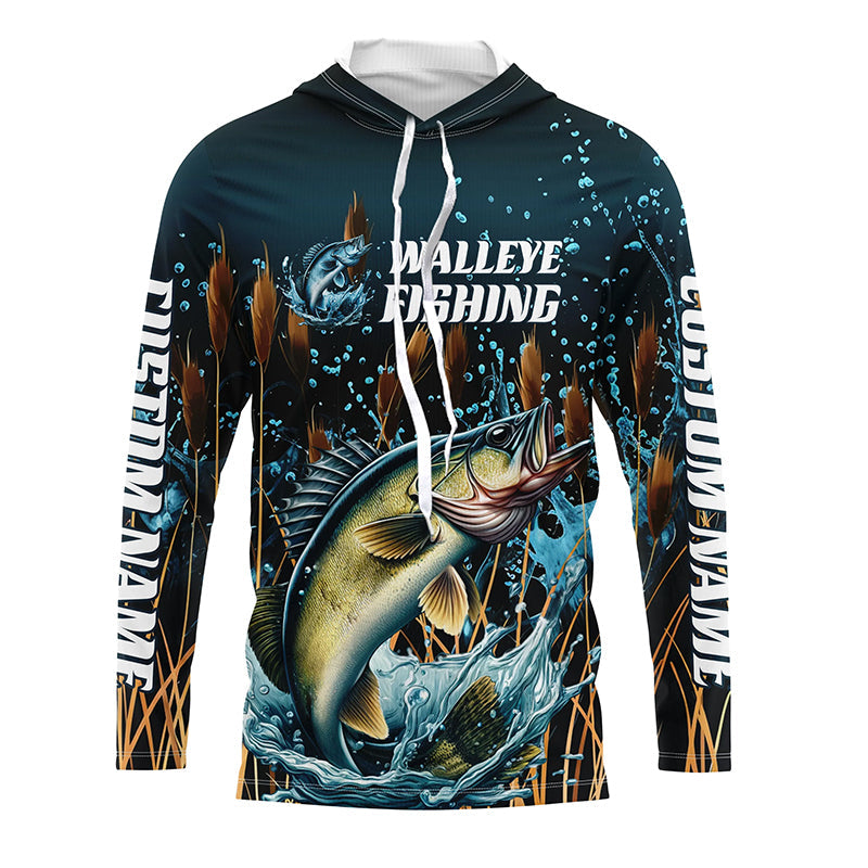 Walleye Fishing Customized Long Sleeve Tournament Fishing, Walleye Fishing