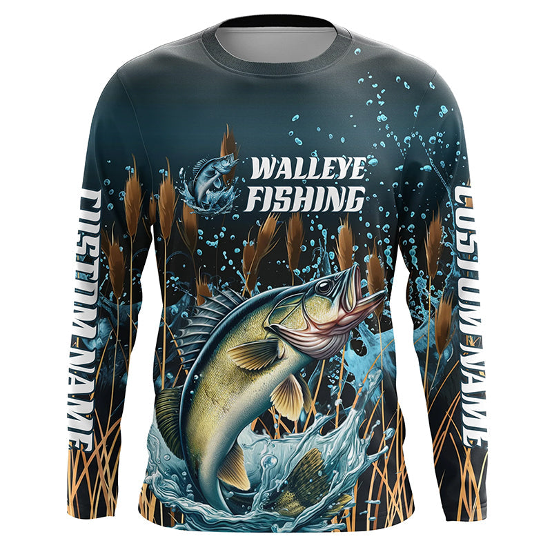 Walleye Fishing Customized Long Sleeve Tournament Fishing, Walleye Fishing
