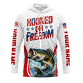 American Flag Bass Custom Long Sleeve Fishing, Hooked On Freedom Patriotic Fishing