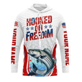 American Flag Striped Bass Custom Long Sleeve Fishing, Patriotic Fishing