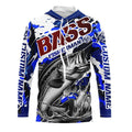 Personalized Bass Fisherman Long Sleeve Fishing, Red White And Blue Camo Fishing