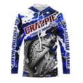 Personalized Crappie Fisherman Long Sleeve Fishing, Red White And Blue Camo Fishing