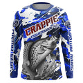 Personalized Crappie Fisherman Long Sleeve Fishing, Red White And Blue Camo Fishing