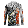 Largemouth Bass Fishing Custom Long Sleeve Tournament Fishing, Gray Camo Bass Fishing