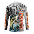 Walleye Fishing Custom Long Sleeve Tournament Fishing, Gray Camo Walleye Fishing
