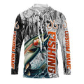 Rainbow Trout Fishing Custom Long Sleeve Fly Fishing, Gray Camo Trout Fishing