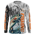 Rainbow Trout Fishing Custom Long Sleeve Fly Fishing, Gray Camo Trout Fishing