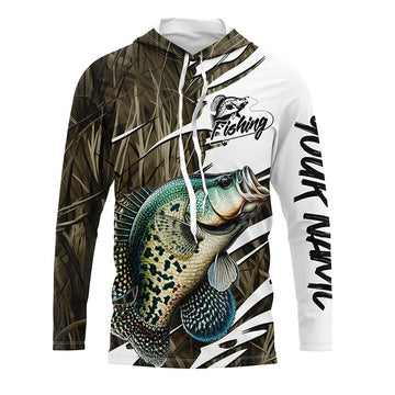 Crappie Fishing Custom Camo Long Sleeve Fishing, Crappie Fishing Tournament Apparel