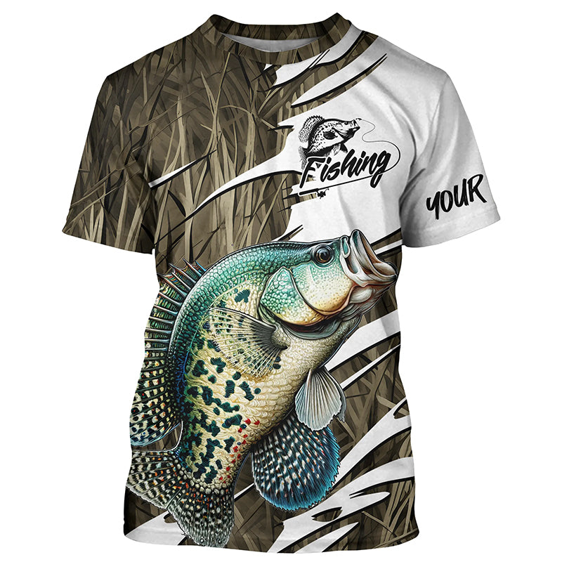 Crappie Fishing Custom Camo Long Sleeve Fishing, Crappie Fishing Tournament Apparel