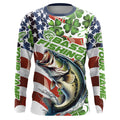 Personalized St Patrick'S Day Bass Long Sleeve Fishing, Patriotic Bass Fishing