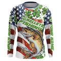 Personalized St Patrick'S Day Walleye Long Sleeve Fishing, Patriotic Walleye Fishing