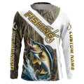 Walleye Fishing Fish Hook Custom Long Sleeve, Walleye Fishing Gifts | Grass Camo