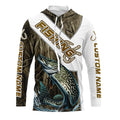 Pike Fishing Fish Hook Custom Long Sleeve, Pike Fishing Gifts | Grass Camo