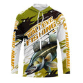 Custom Walleye Fishing Tournament, Walleye Long Sleeve Camo Fishing | Yellow