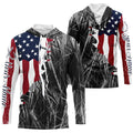Custom Patriotic Camouflage Long Sleeve Fishing, Personalized Fishing | Gray Camo