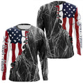 Custom Patriotic Camouflage Long Sleeve Fishing, Personalized Fishing | Gray Camo
