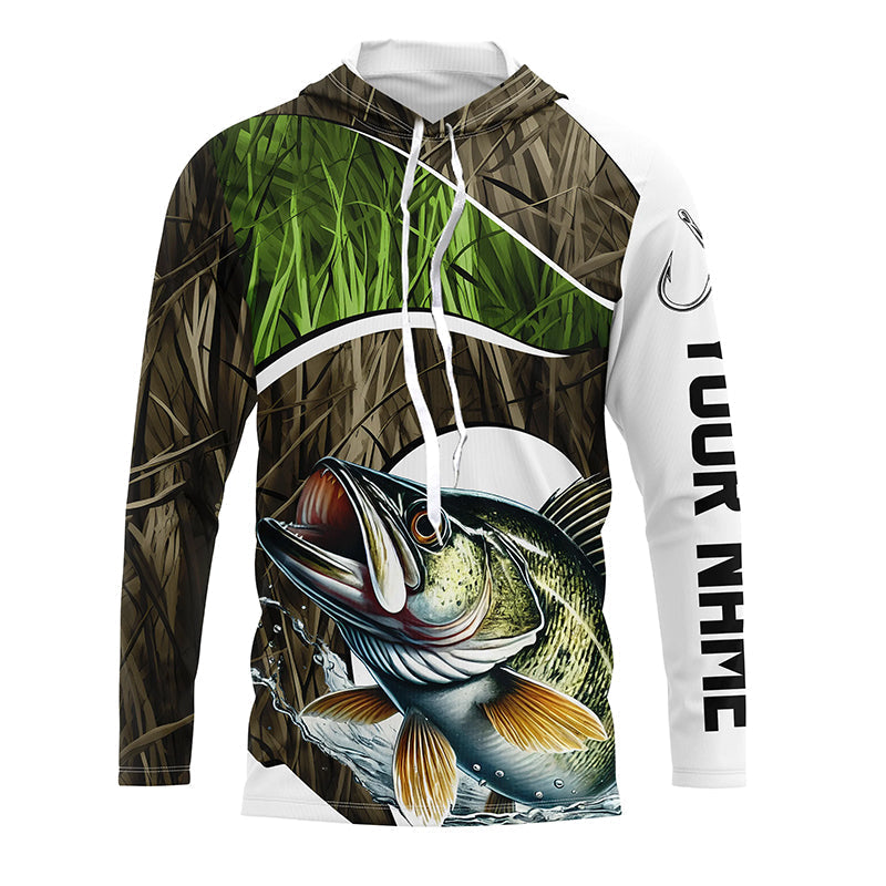 Personalized Walleye Fishing Camo Long Sleeve Fishing, Walleye Fishing