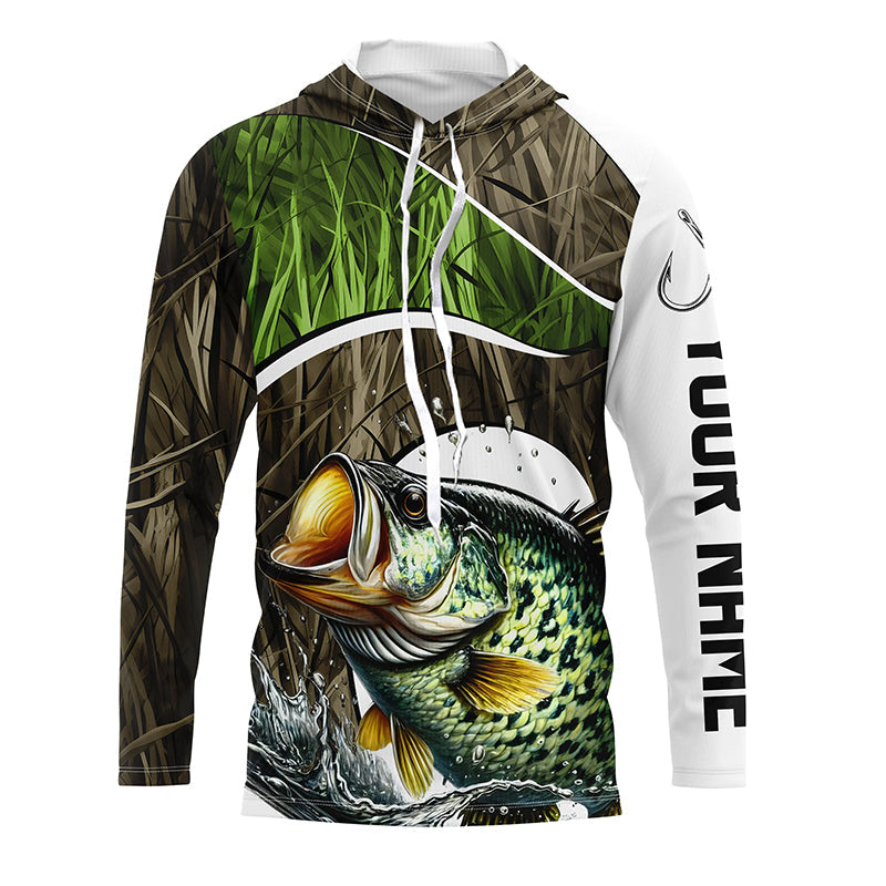 Personalized Crappie Fishing Camo Long Sleeve Fishing, Crappie Fishing